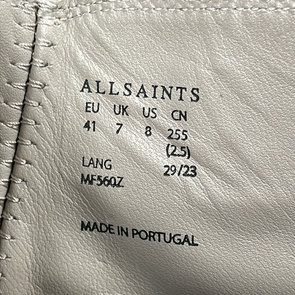 All Saints Lang Side Zip Boots Suede Tobacco Tan Sz 8 - Picture 15 of 16